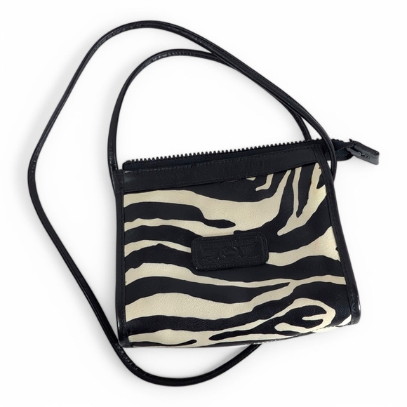 Black and Cream Zebra Print Crossbody Bag - Picture 3 of 13